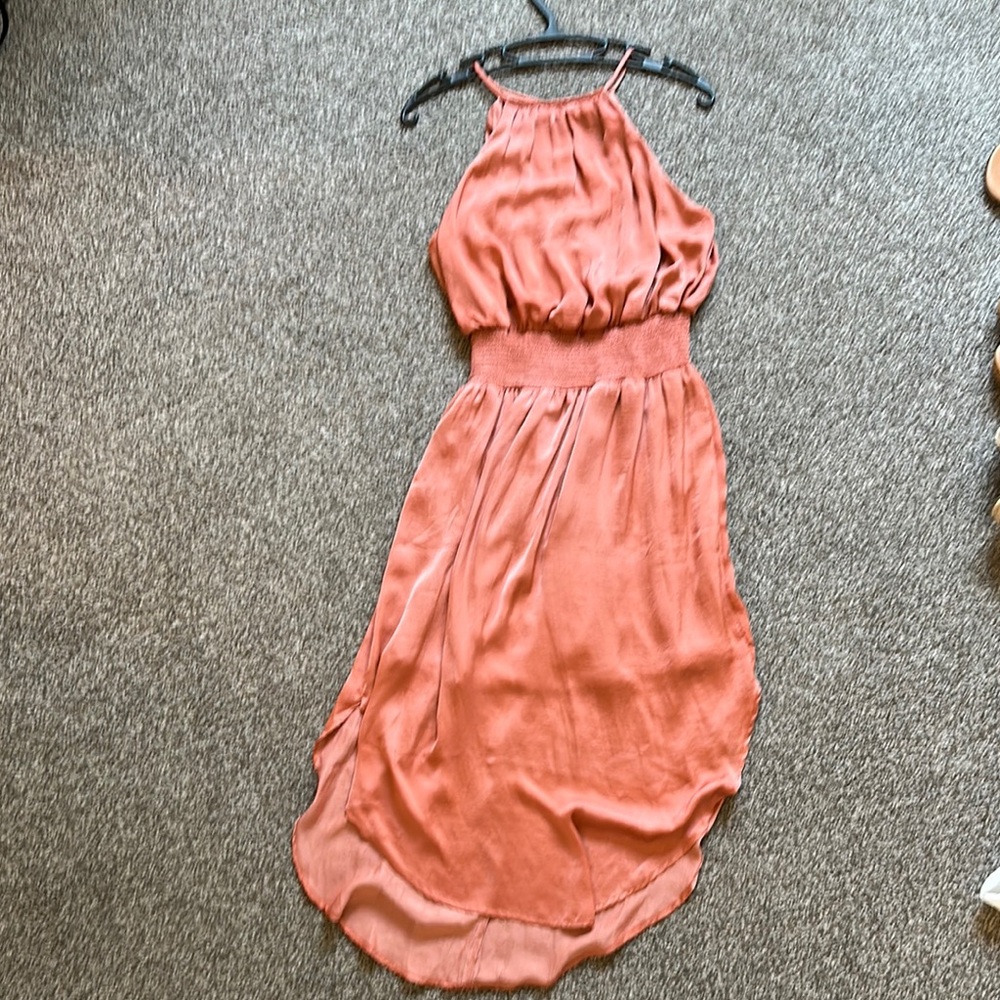 Elegant orange (rust) Halter Dress